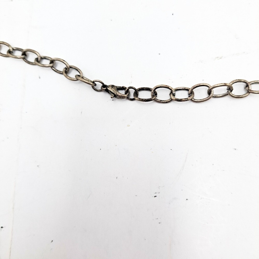 VTG Leaf Charm Y Necklace 28" Silver Tone Rhinestone Accent Fashion 80s Jewelry - Picture 2 of 6